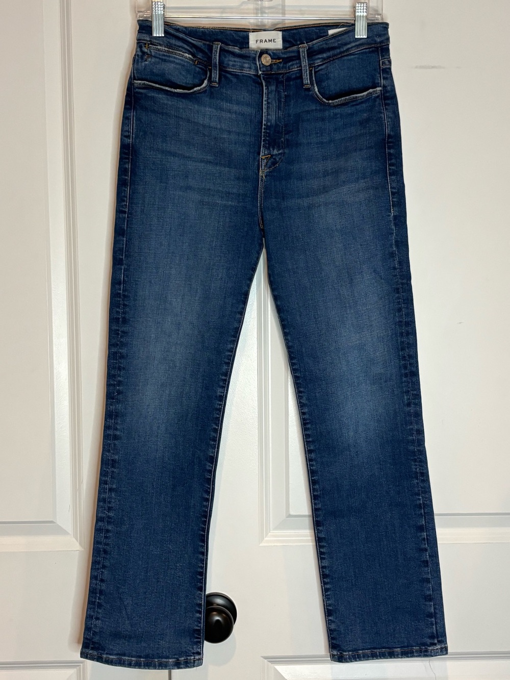 Frame Le High Straight Leg Earthbound Dark Wash Jeans 28